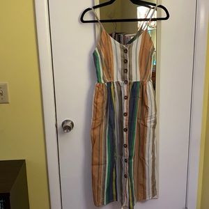Striped midi dress WITH POCKETS, size small